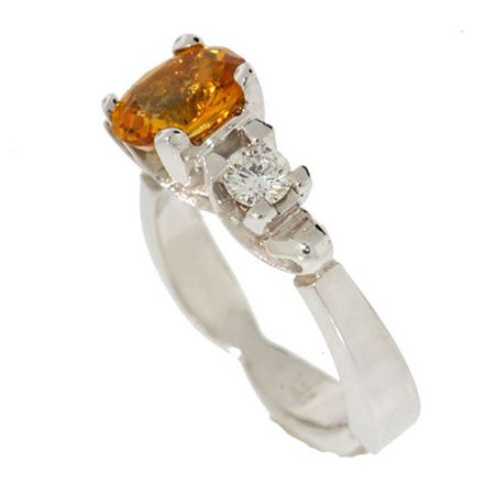 Three-Stone Yellow Sapphire and Diamond Ring