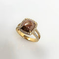 Halo Rough Diamond Ring in 14Karat Yellow Gold