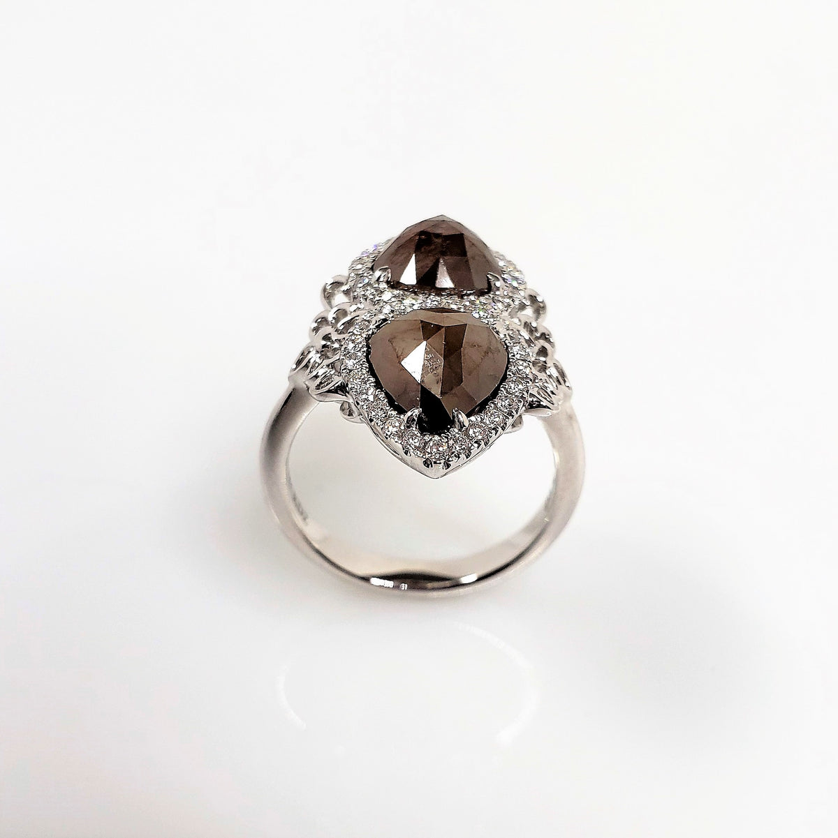 White Gold Contemporary Rough Diamond Ring