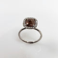 Halo Rough Diamond Ring in 14Karat White Gold
