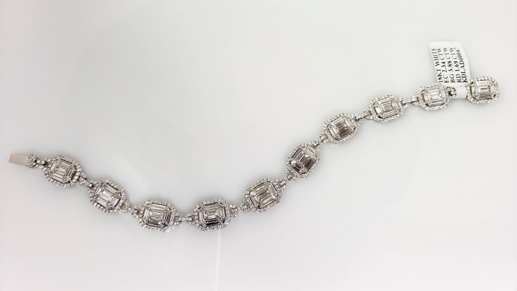 Emerald Baguette Diamond Link Bracelet