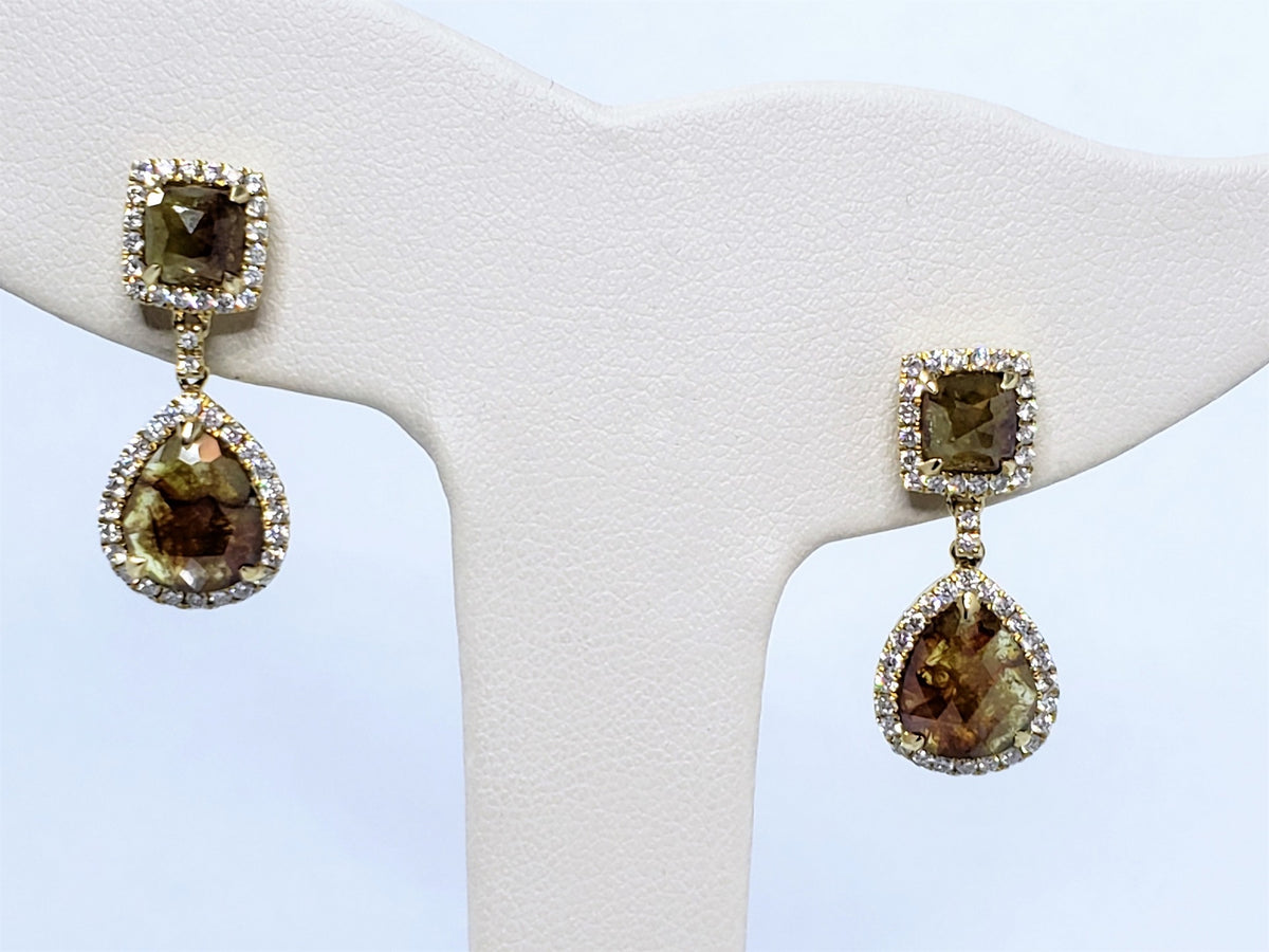 Classy Rough Diamond Dangle Earrings