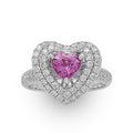 Heart-shape Pink Sapphire & Diamond Ring