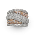 Pink Diamond Wavy Ring in 18 Karat Two Tone Gold