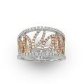 Tricolor Leaf Diamond Ring in 18Karat Two Tone Gold