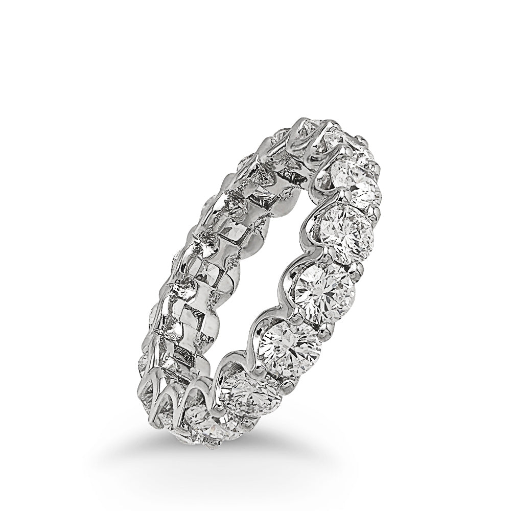 White Gold Eternity Band, 3.76 Carats Total Weight