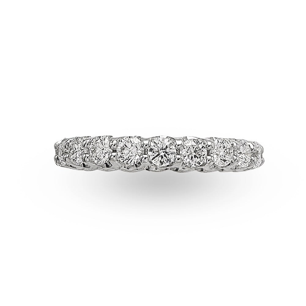 White Gold Eternity Band, 2.13 Carats Total Weight
