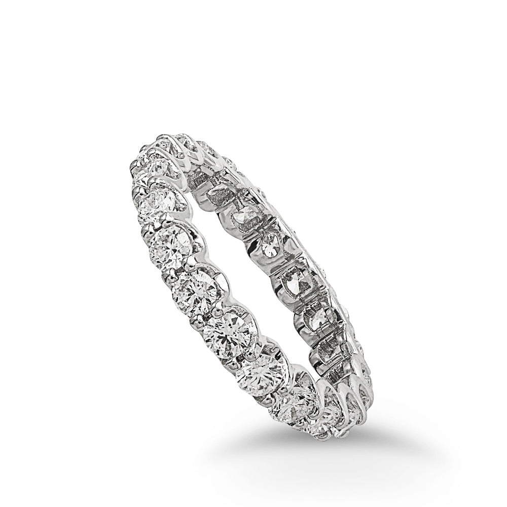White Gold Eternity Band, 2.13 Carats Total Weight
