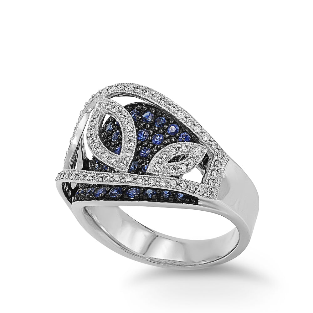 Diamond Blue Sapphire Ring