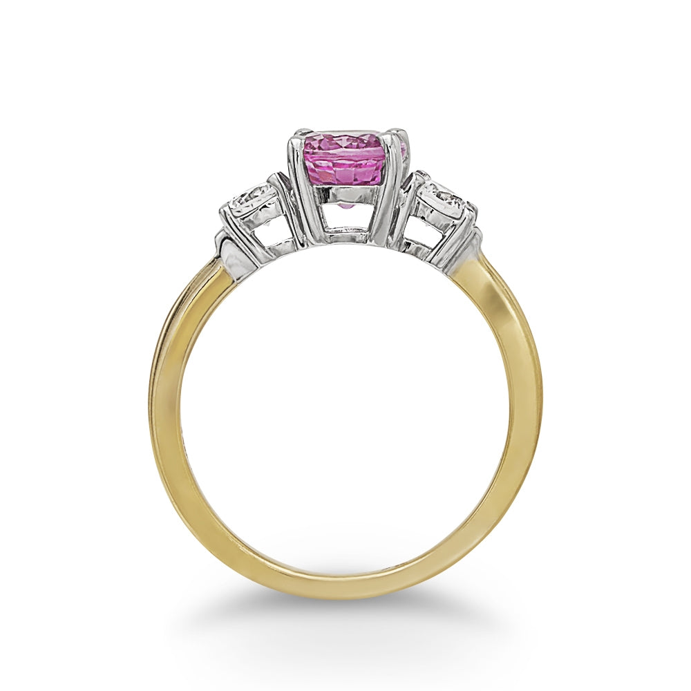 Pink Sapphire Diamond Ring