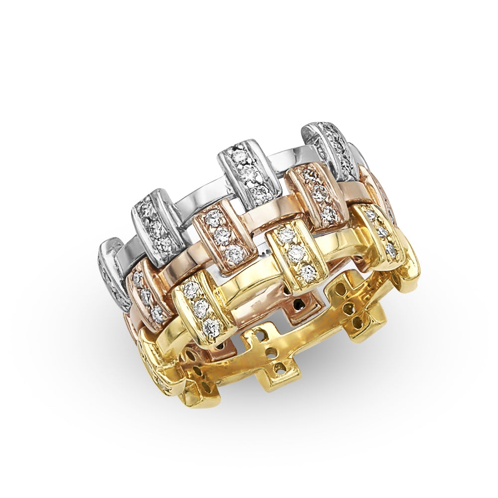 Tricolor Gold Diamond Rings