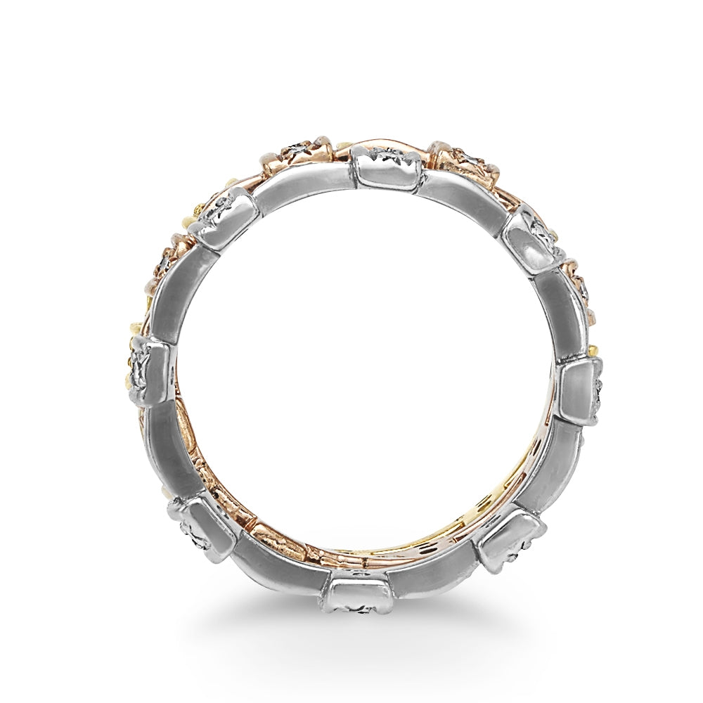 Tricolor Gold Diamond Rings