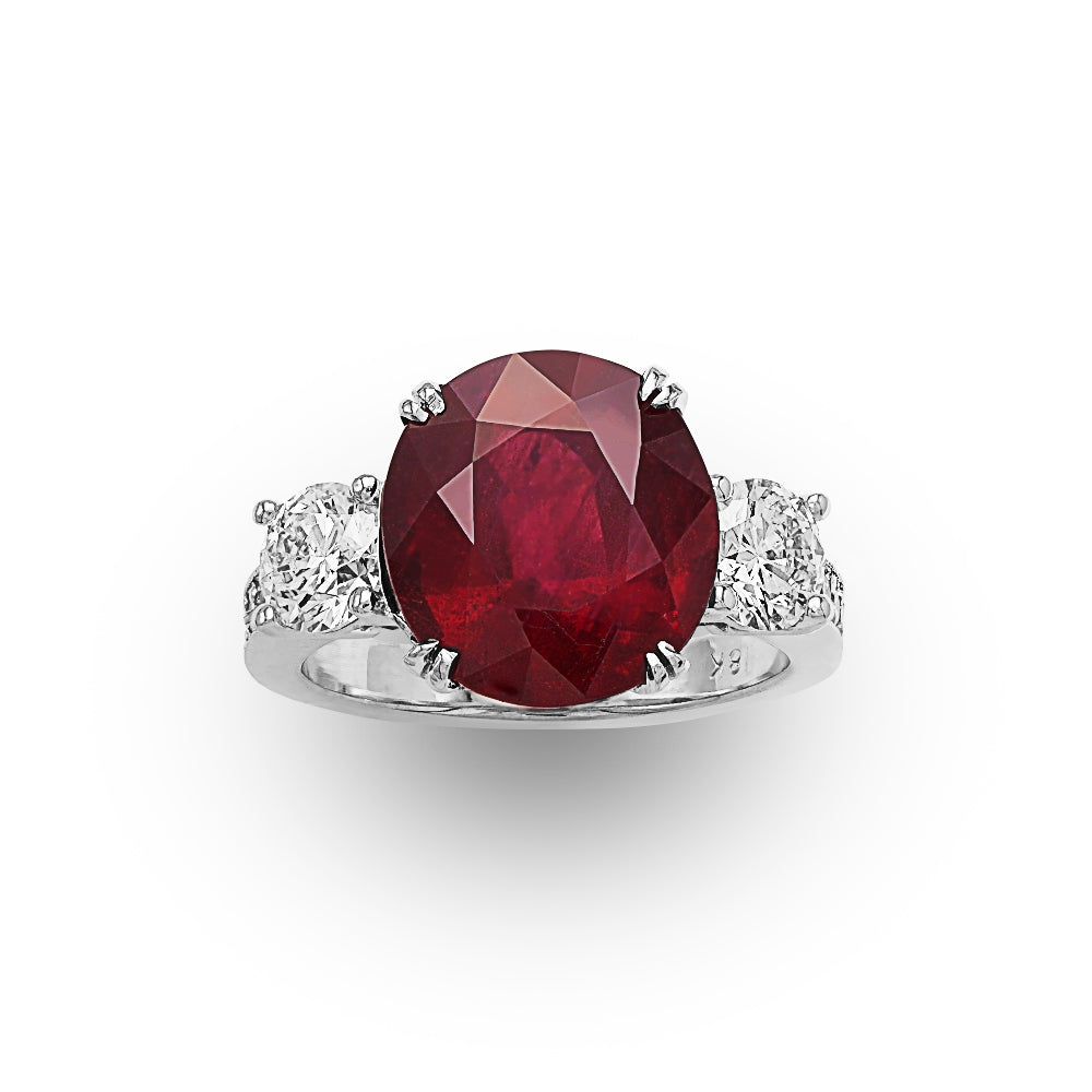 African Ruby and Diamond Ring