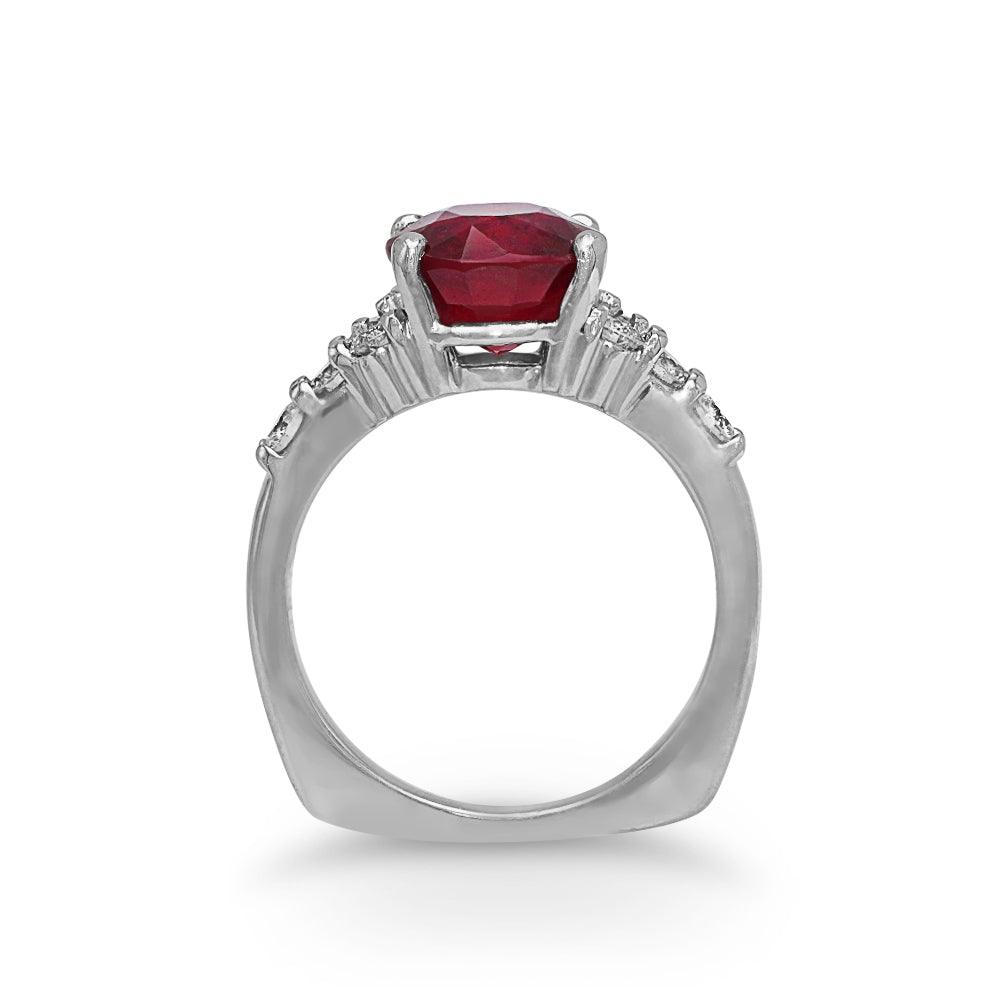 Round Ruby Diamond Ring