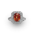 Orange Sapphire Diamond Ring in 14Karat White Gold