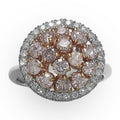 Pink Diamond Cluster Ring in 18 Karat Two Tone Gold