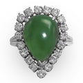 Pear-Shaped Jade Ring in 18Karat White Gold