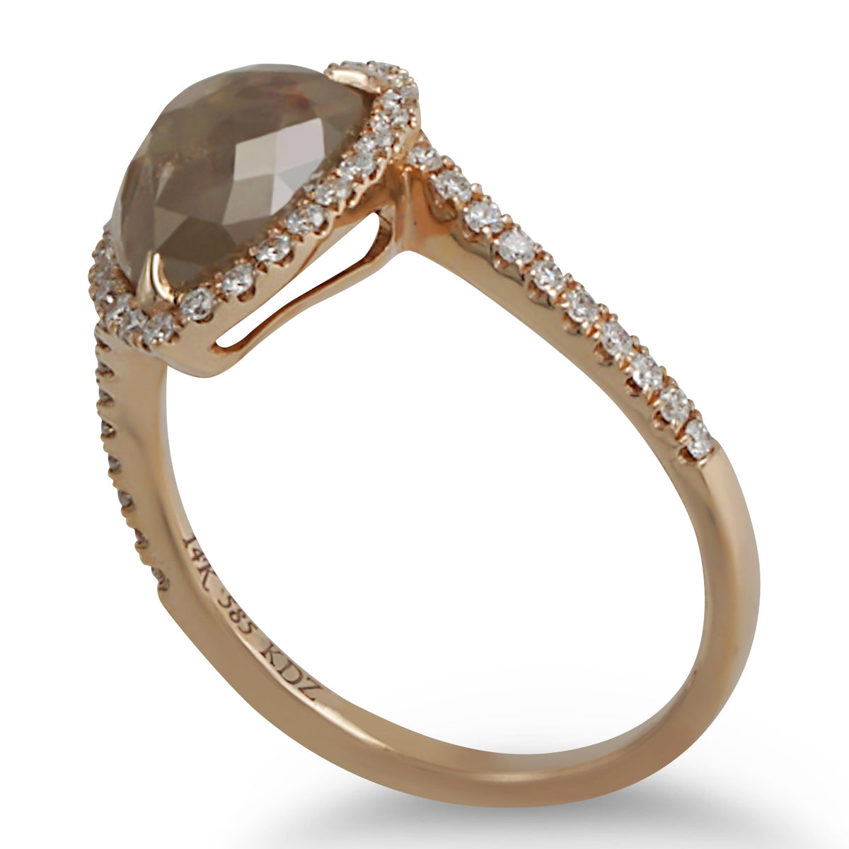 Pear-Shape Taupe Diamond Ring