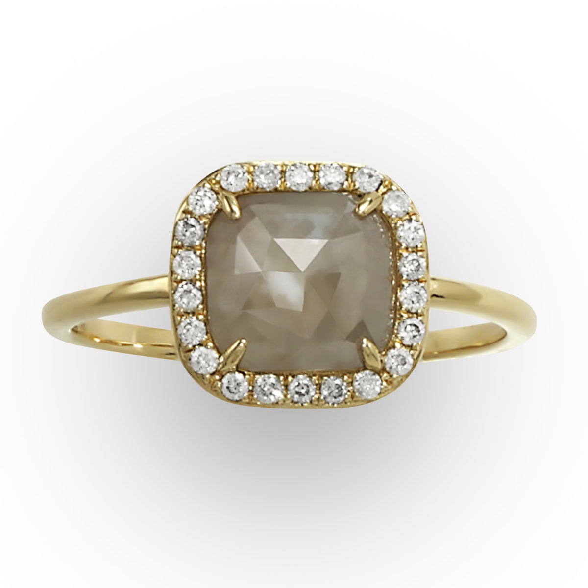 Taupe Diamond Halo Ring