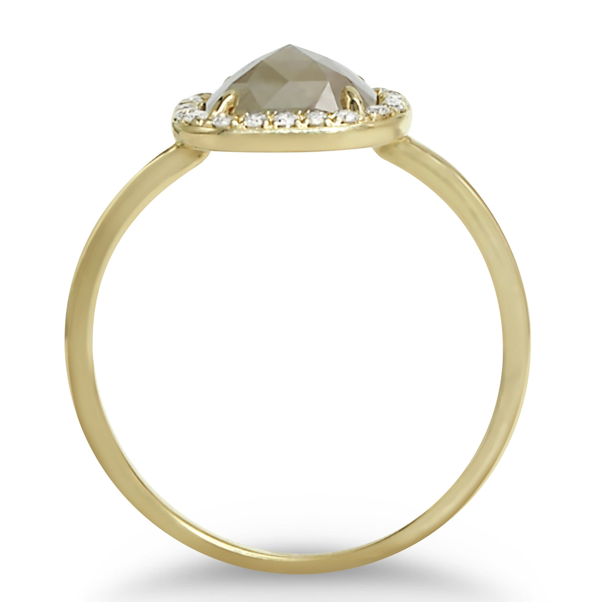 Taupe Diamond Halo Ring