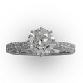 White Old European Cut Diamond in Engraved Ring