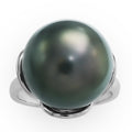 Tahitian Pearl and Diamond Ring
