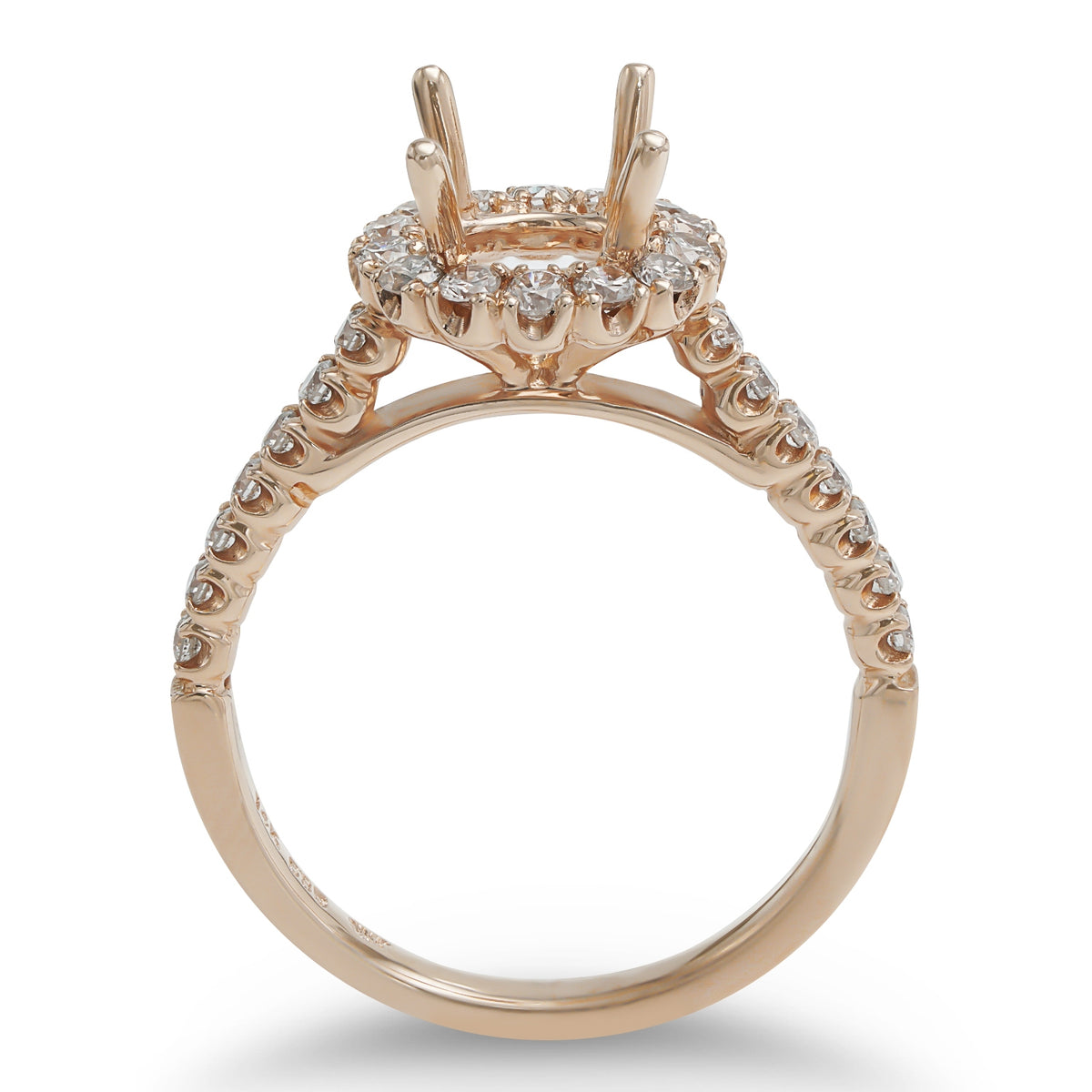 Diamond Halo Semi-mount Ring