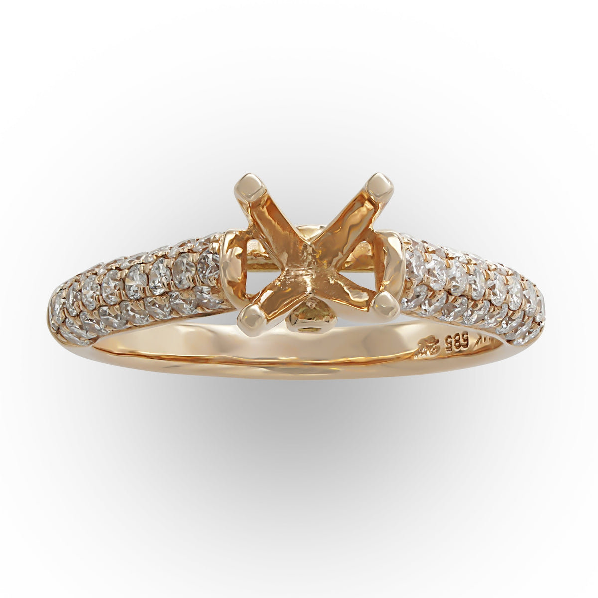 Rose Gold Pave Semi-mount Ring