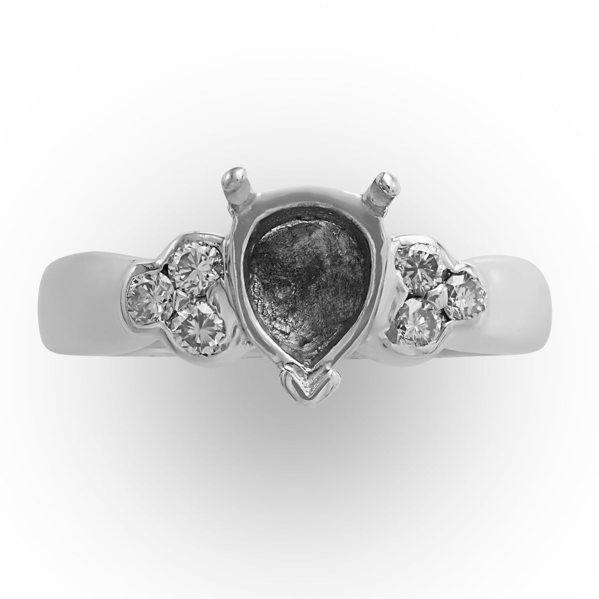Pear-shape Diamond Semi-mount Ring