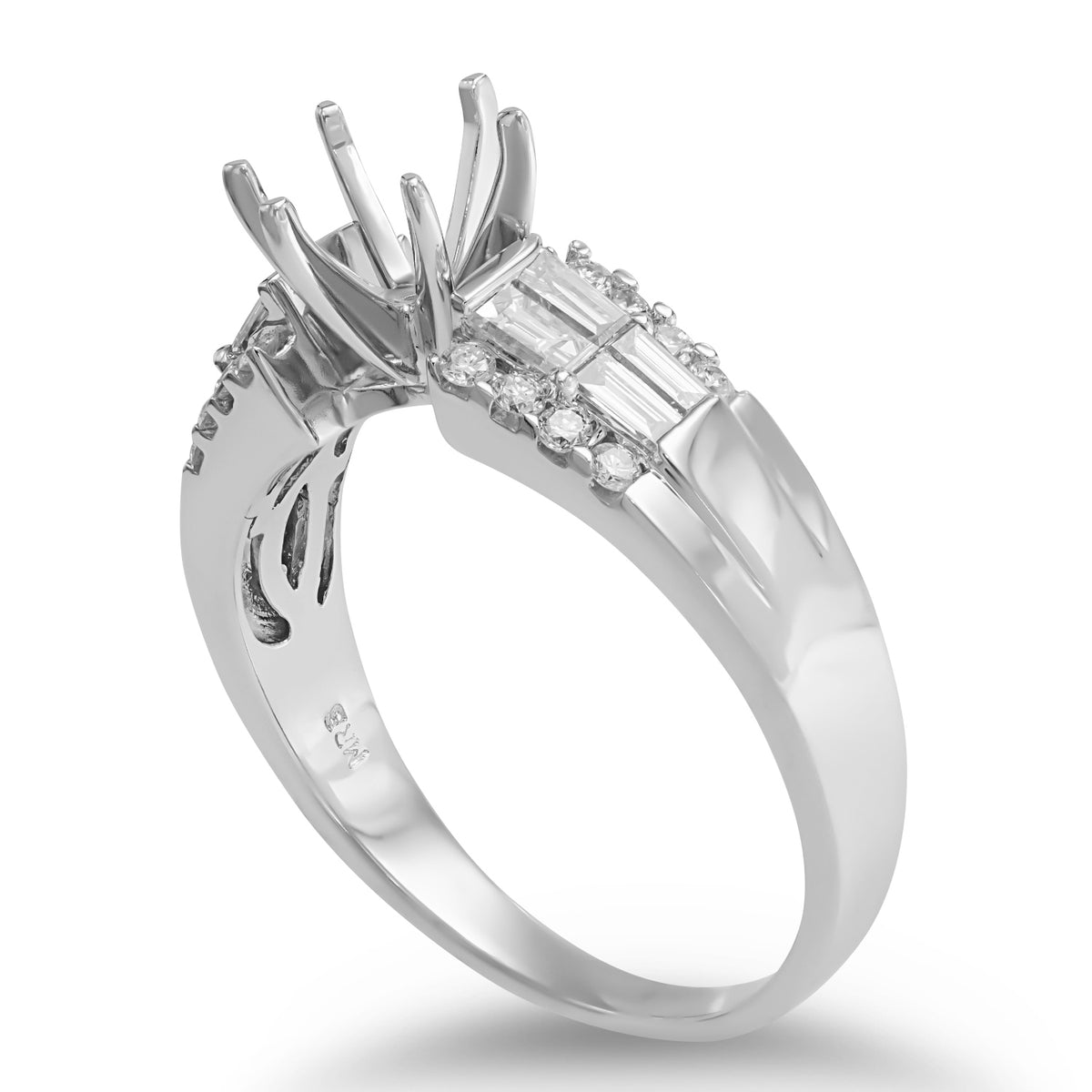 Tapered Baguette Diamond Semi-mount Ring