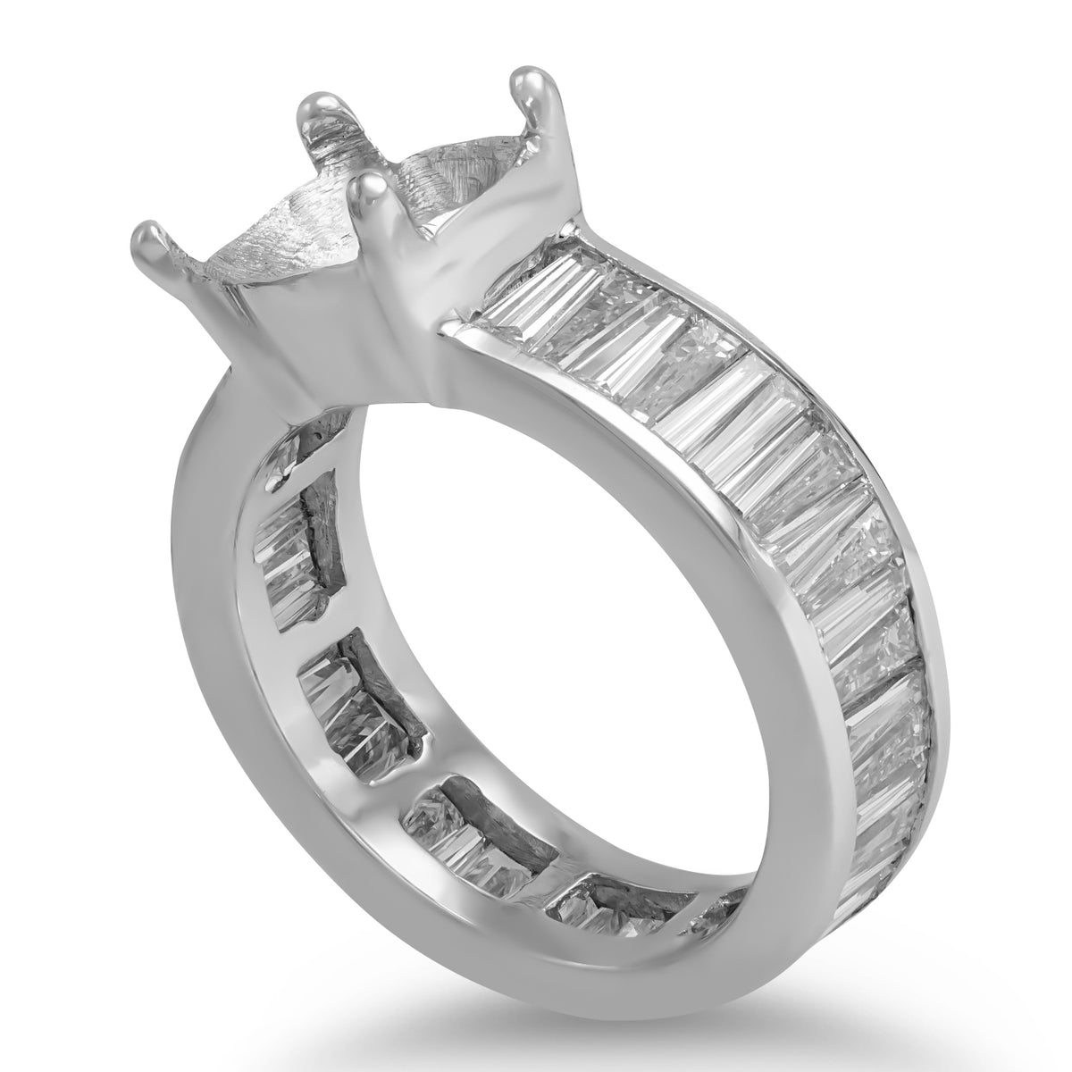 Tapered Baguette Diamond Semi-Mount Ring