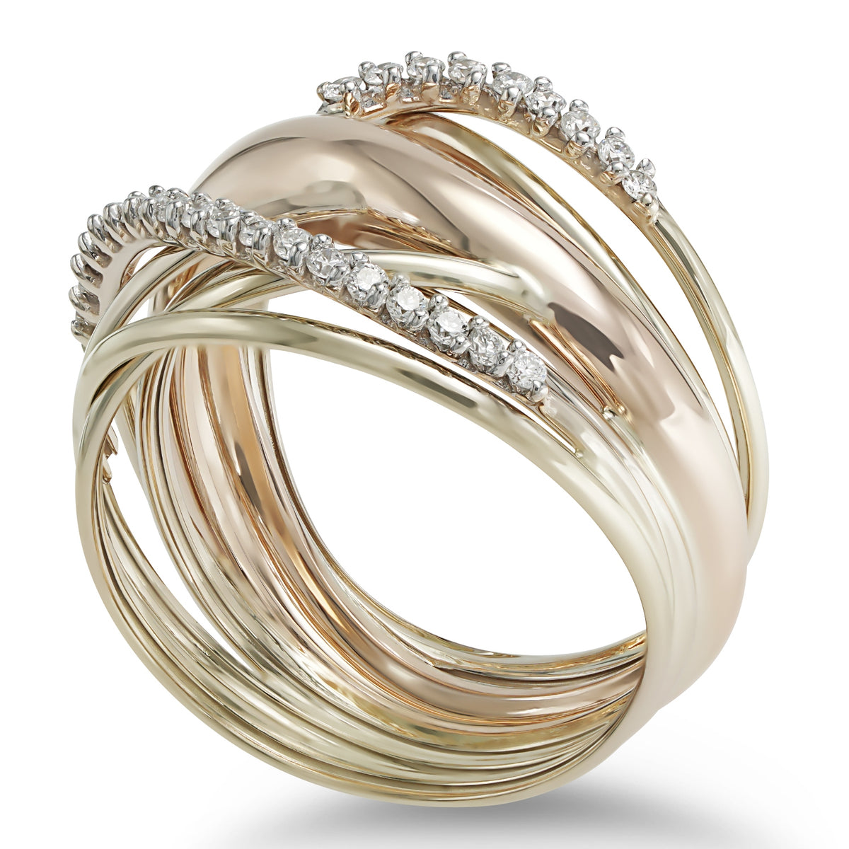 Two-Tone Gold Diamond Ring