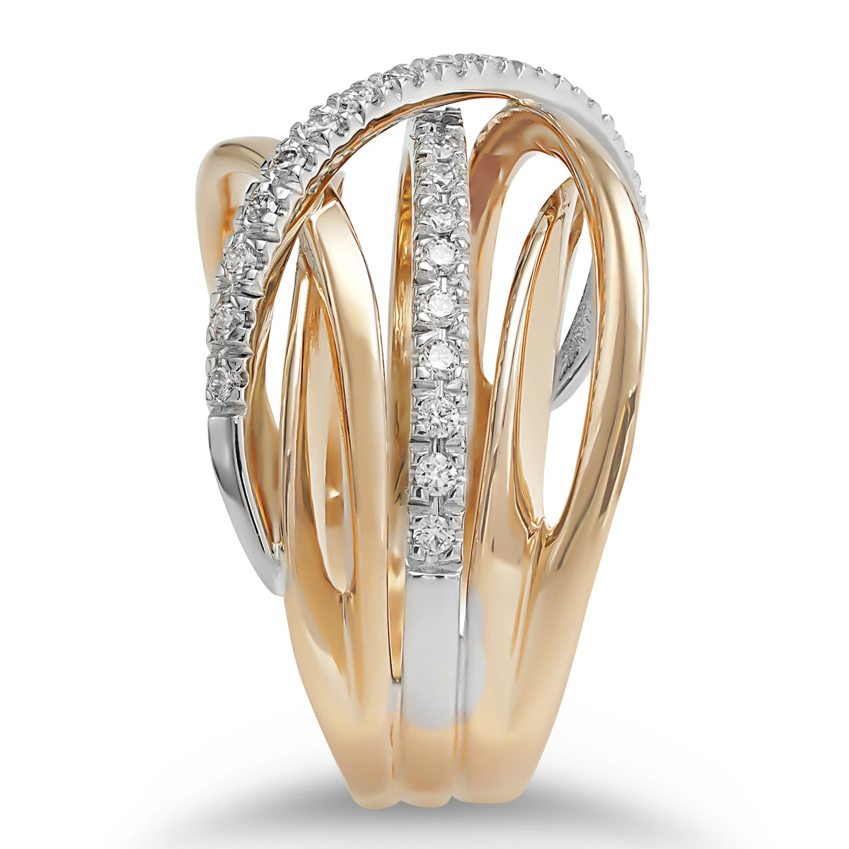 Diamond Rose Gold Multi-band Ring