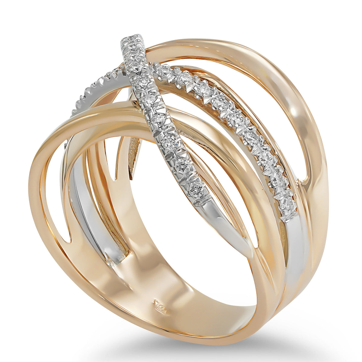 Diamond Rose Gold Multi-band Ring