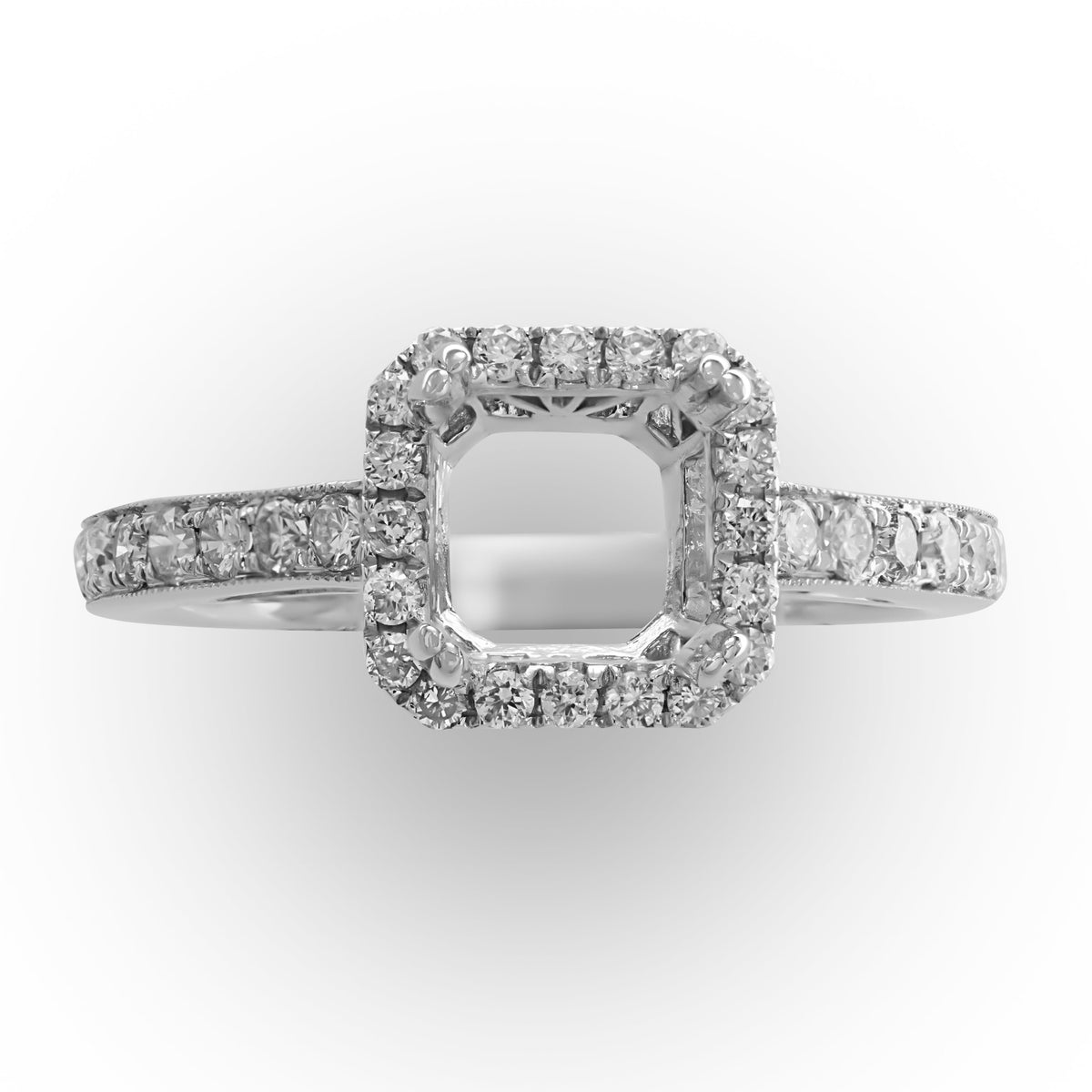 Cushion Diamond Semi-mount Ring