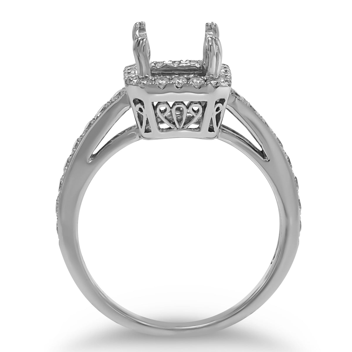 Cushion Diamond Semi-mount Ring