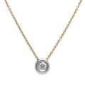 Round Diamond Pendant in 14 Karat Rose Gold Chain and 14 Kt White Gold Pendant