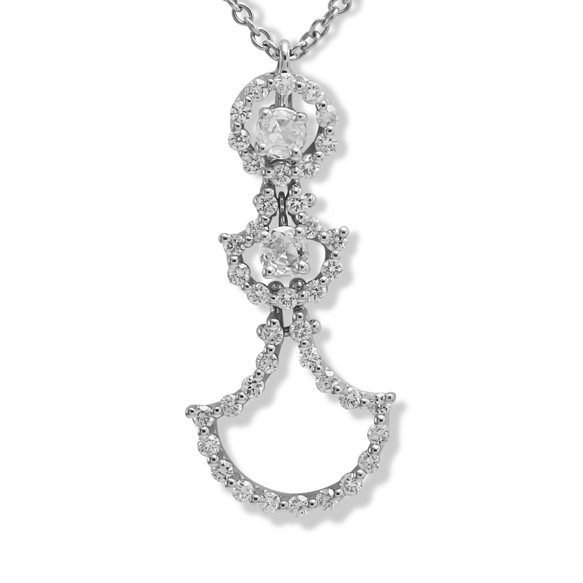 Tiered Diamond Pendant in 18Kt White Gold