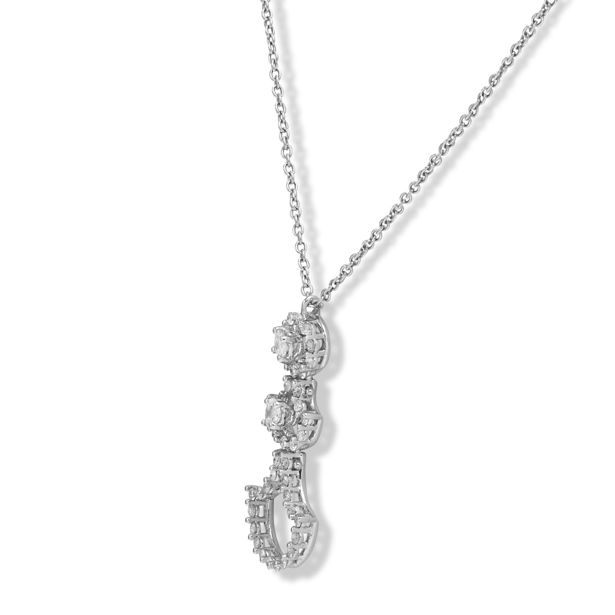 Tiered Diamond Pendant in 18Kt White Gold