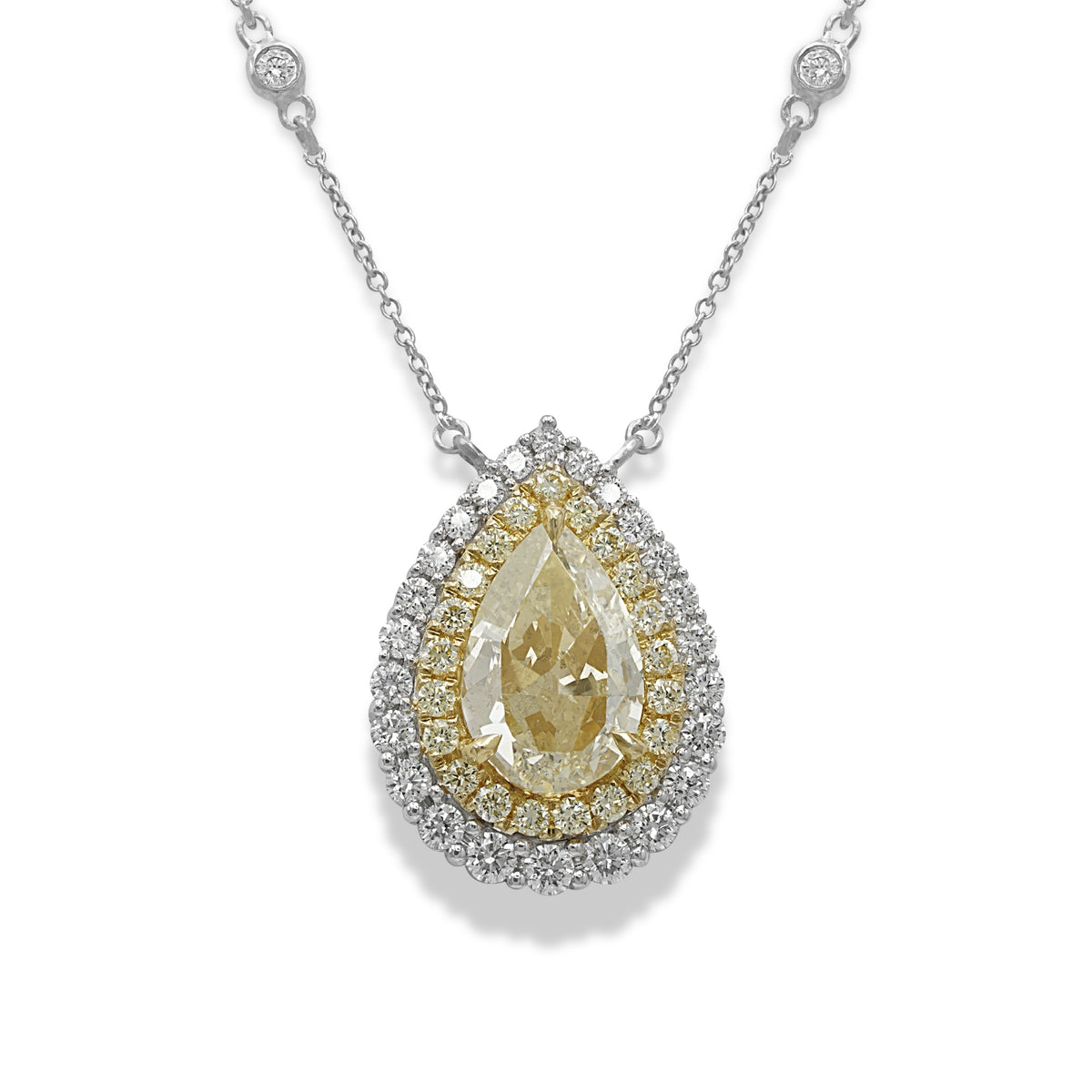 Pear-shape Yellow Diamond Pendant