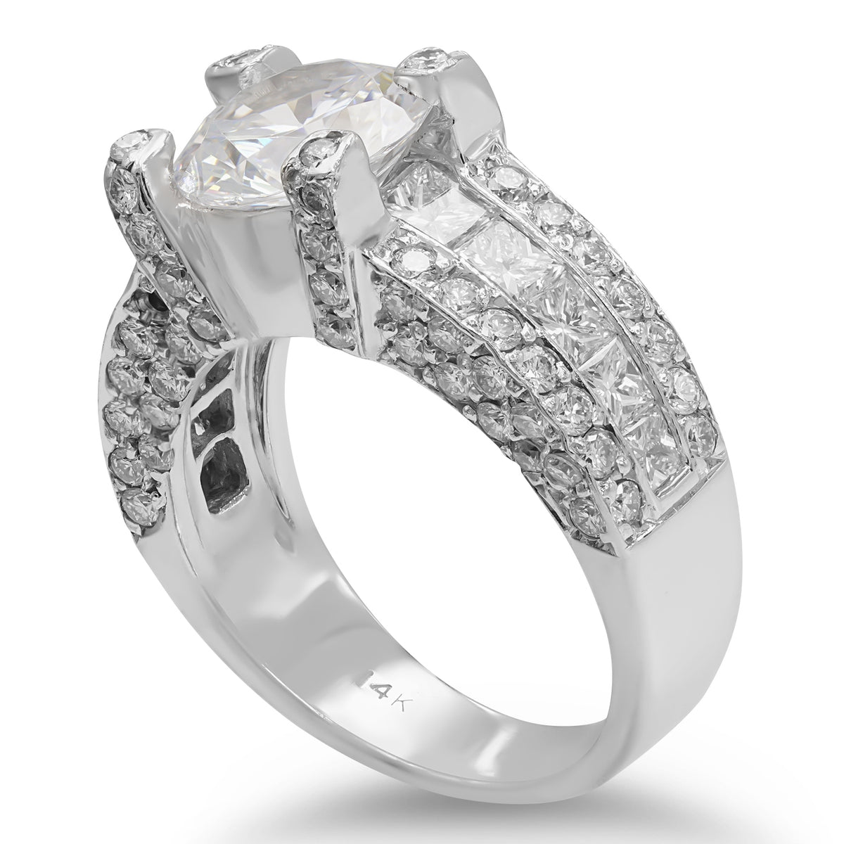 Princess Side Diamond Semi-Mount Ring