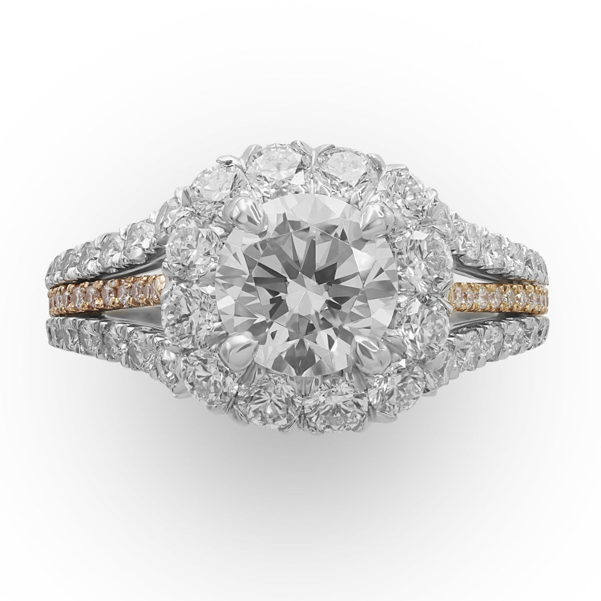 Two-Tone Gold Diamond Semi-mount Ring