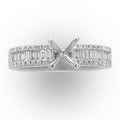 Baguette Semi-mount  Diamond Ring in 18kt White Gold