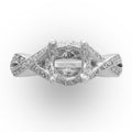 Twisted Diamond Semi-Mount Ring in Platinum
