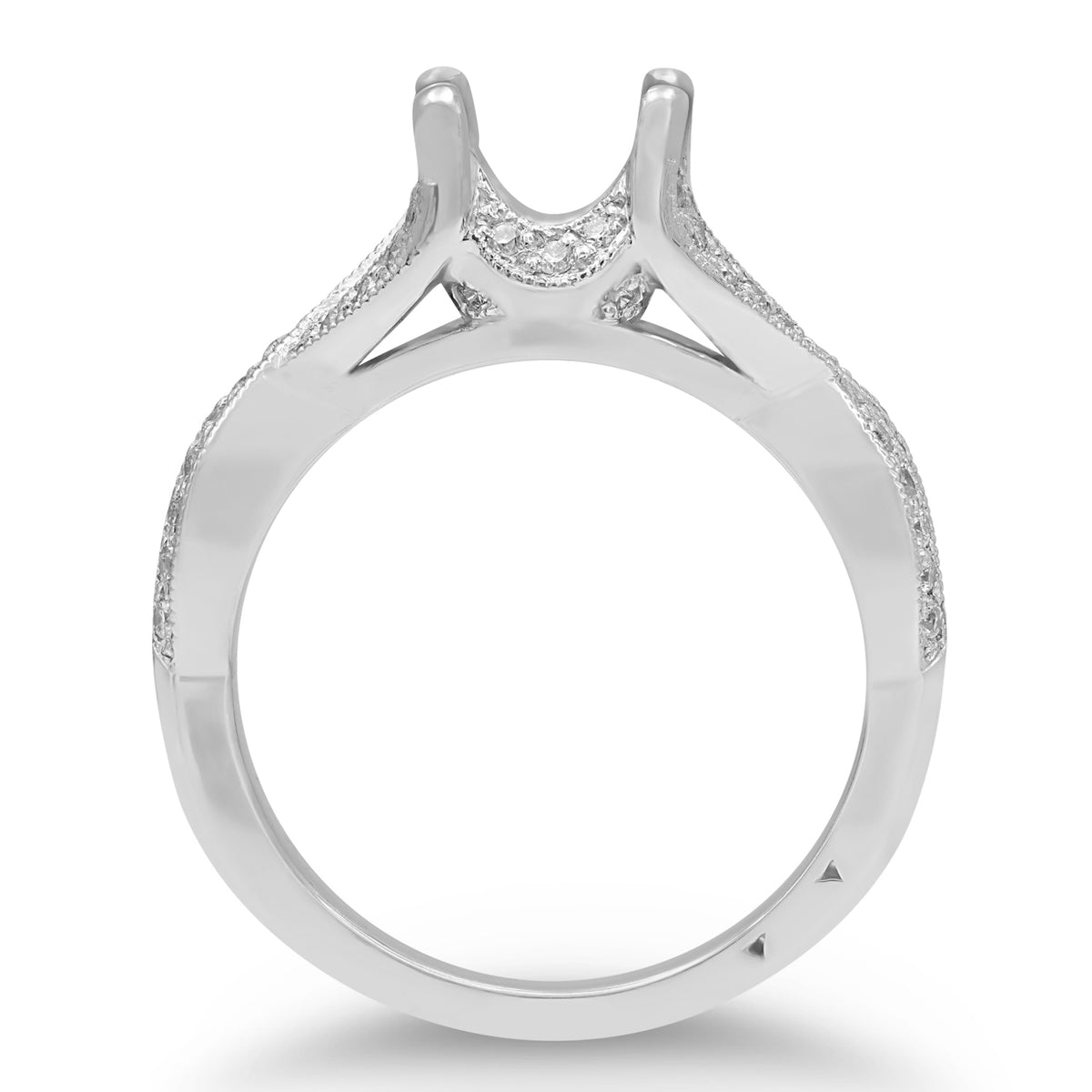 Platinum Twisted Diamond Semi-Mount Ring