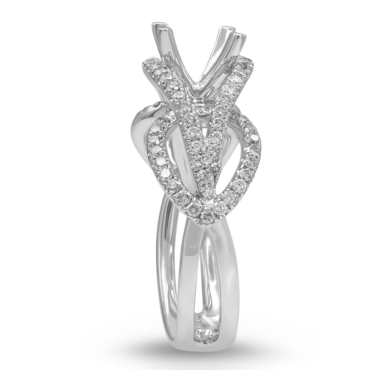 Knotted Diamond Semi-mount Ring