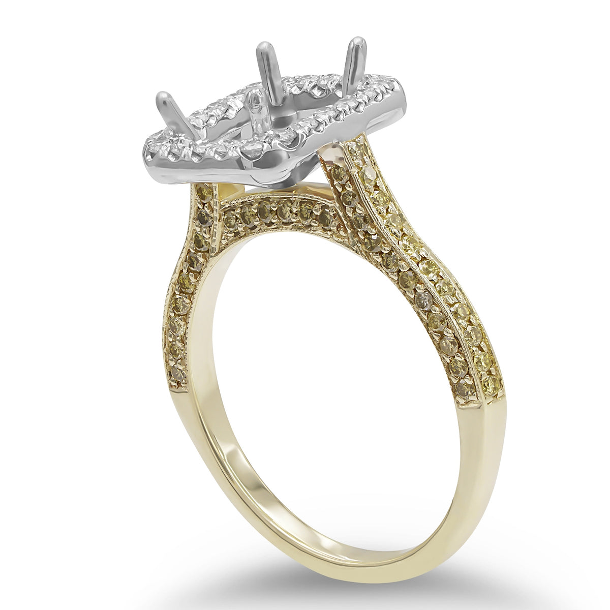 Two-tone Diamond Semi-mount Ring