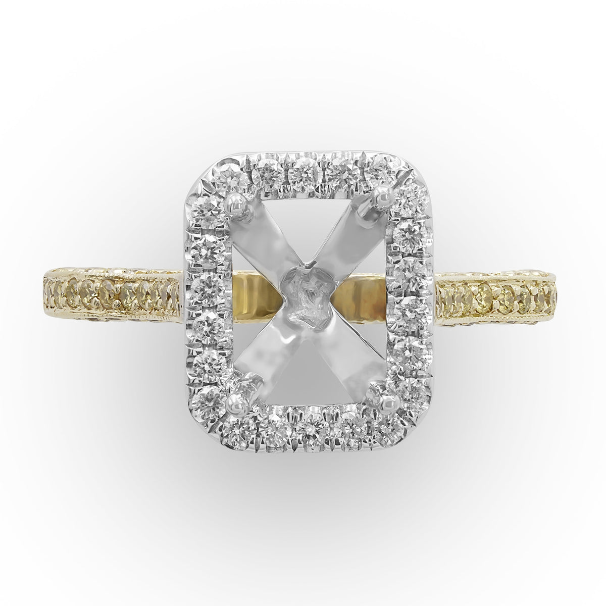 Two-tone Diamond Semi-mount Ring