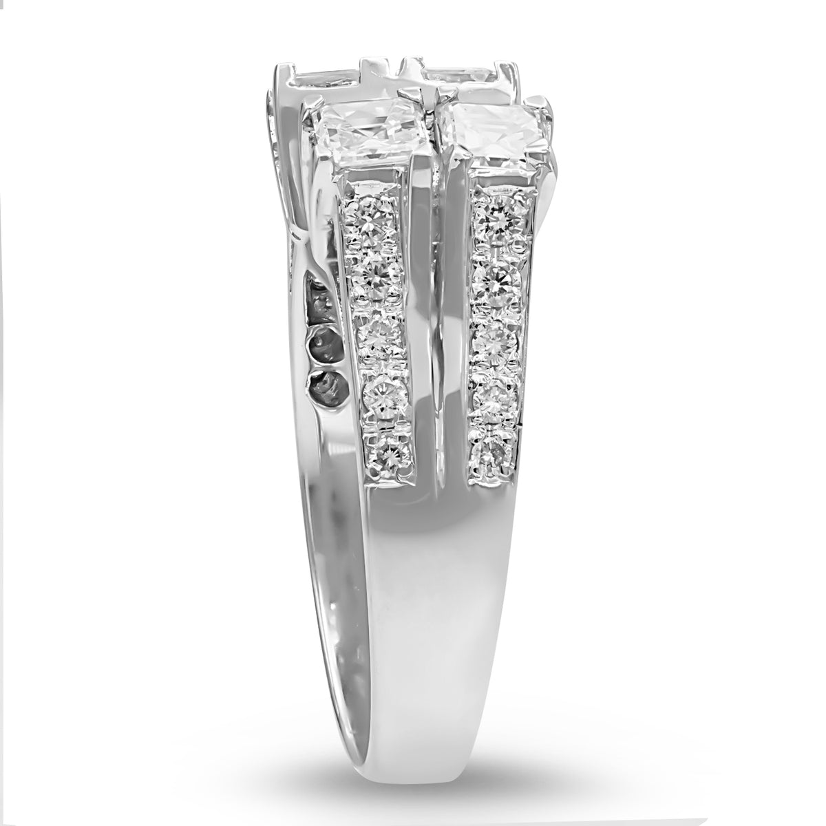 Asscher-cut Diamond Semi-mount Ring in 18 Karat White Gold