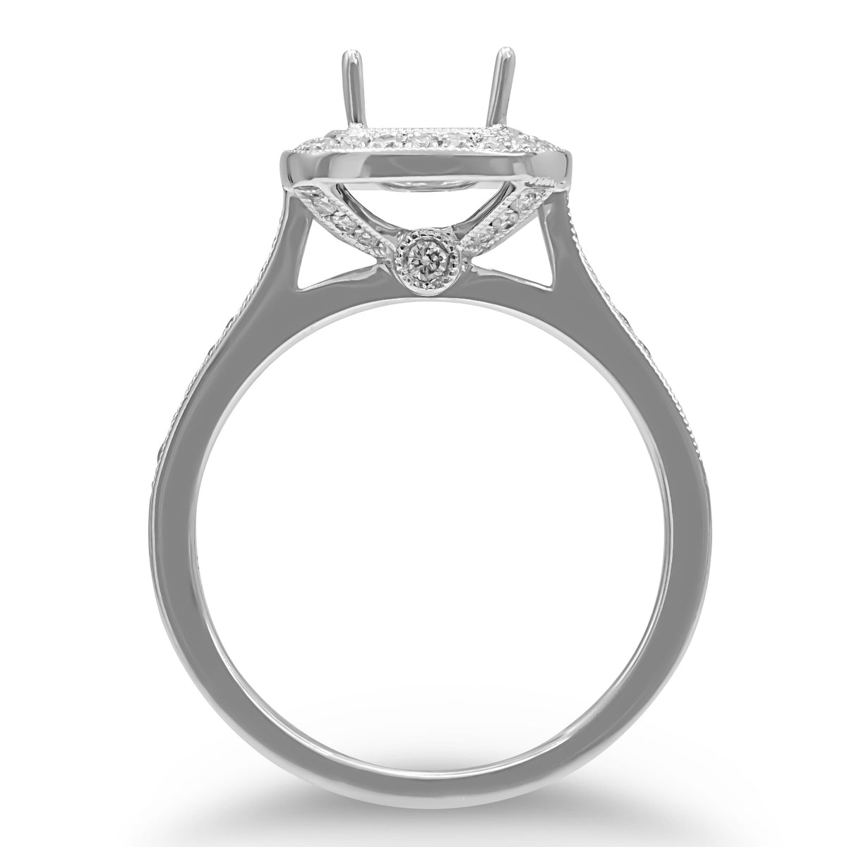 Cushion Halo Semi-mount Ring
